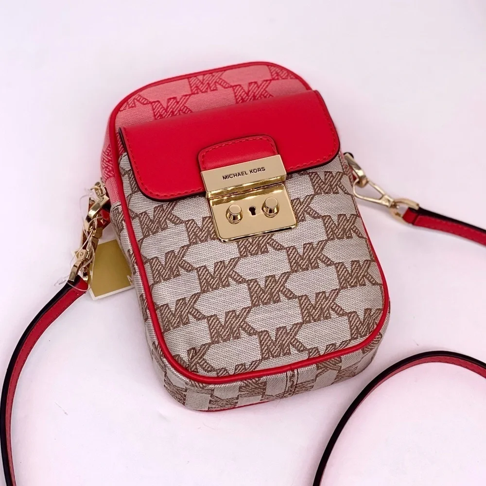 Michael Kors Sloan Editor Small Phone Logo Jacquard Crossbody